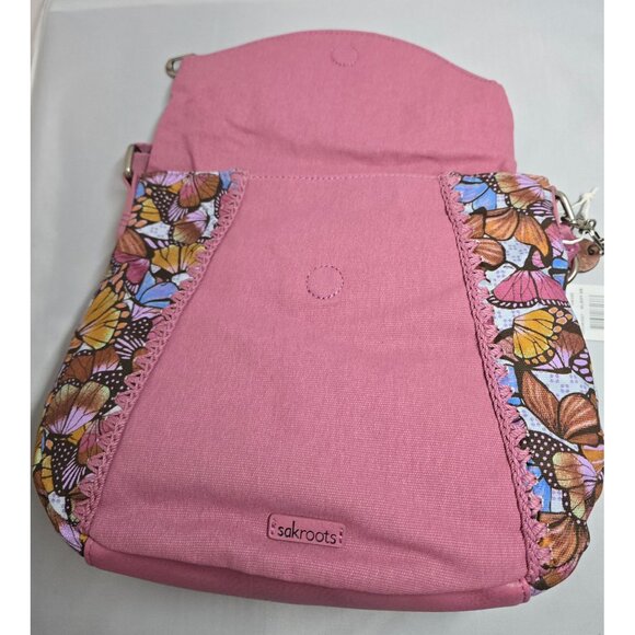 Sakroots Butterfly Print Crossbody Bag NWT fairycore butterfly pink whimsy - Picture 4 of 10